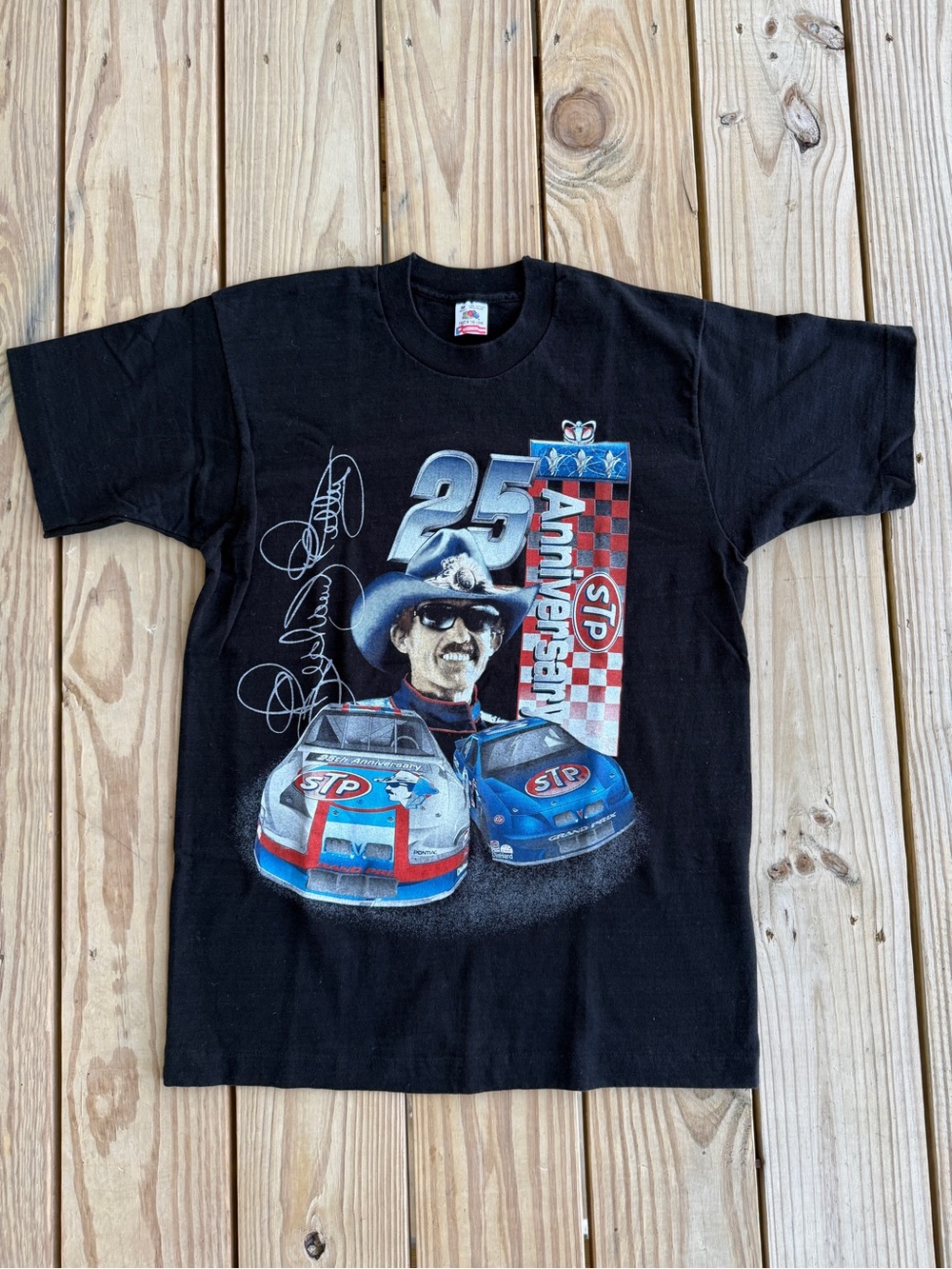 Vintage Richard Petty NASCAR Tee Men’s Medium Black Single Stitch USA